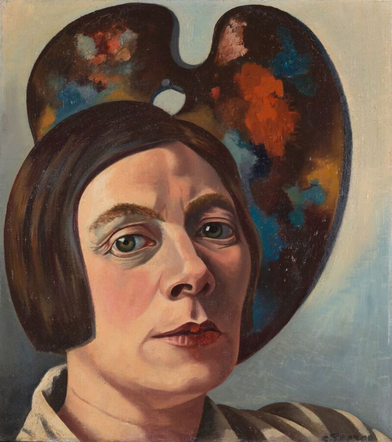 Charley Toorop, zelfportret tegen palet, 1934