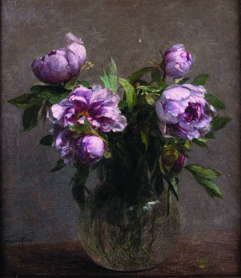 Douwes Fine Art: Henri Fantin-Latour (Grenoble 1836-1904 Buré), Vase de Pivoines, 1902. Olieverf op doek, 41 x 37 cm